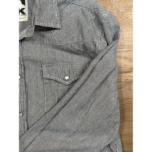 Mountain Khakis Denim Mens Medium Railroad Western Pearl Snap Long Sleeve Shirt - Picture 3 of 7